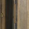 Wooden Brick Mold Cabinet with Glass Door, Natural Brown