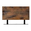 23.6 Inches Wooden Floating Shelf with Metal Bracket, Rustic Brown
