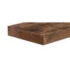 23.6 Inches Wooden Floating Shelf with Metal Bracket, Rustic Brown