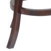29 Inches Swivel Wooden Frame Counter Stool with Padded Back, Cherry Brown