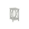 1 Open Shelf Plank Style Side Table with X Shaped Accent, White