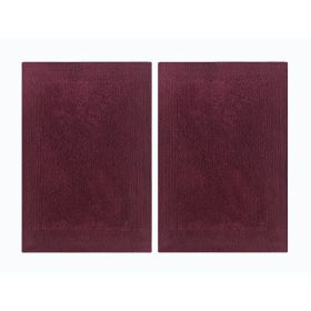 Splendor Reversible Step Out Bath Mat Rug Set- 2 Pc, Burgundy