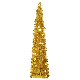 Pop-up Artificial Christmas Tree Gold 5 ft PET
