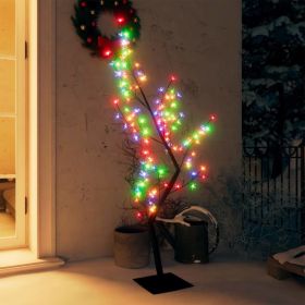 Christmas Tree 128 LEDs Colorful Light Cherry Blossom 4 ft