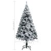 Artificial Christmas Tree with Flocked Snow Green 5 ft PVC
