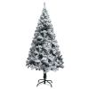 Artificial Christmas Tree with Flocked Snow Green 5 ft PVC