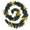 Christmas Garland with LED Lights Green 106.3" PVC