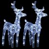 Christmas Reindeers 2 pcs Cold White 80 LEDs Acrylic