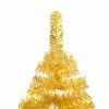 Artificial Christmas Tree with Stand Gold 7 ft PET