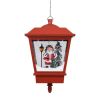 Christmas Hanging Lamp with LED Light and Santa Red 10.6"x10.6"x17.7"