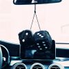 Creative Plush Dice Hanging Ornament for Car Rearview Mirror Home DâˆšÂ©cor, Black