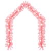 Christmas Garland with LED Lights 66 ft Pink