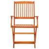 Folding Patio Chairs 2 pcs Solid Eucalyptus Wood