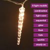 Christmas Icicle Lights 100 pcs Warm White Acrylic