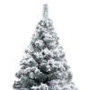 Artificial Christmas Tree with Flocked Snow Green 5 ft PVC