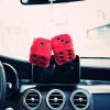Creative Plush Dice Hanging Ornament for Car Rearview Mirror Home DâˆšÂ©cor, Red