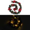 Christmas Garland with LED Lights Green 8.9' PVC