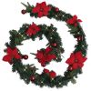 Christmas Garland with LED Lights Green 8.9' PVC
